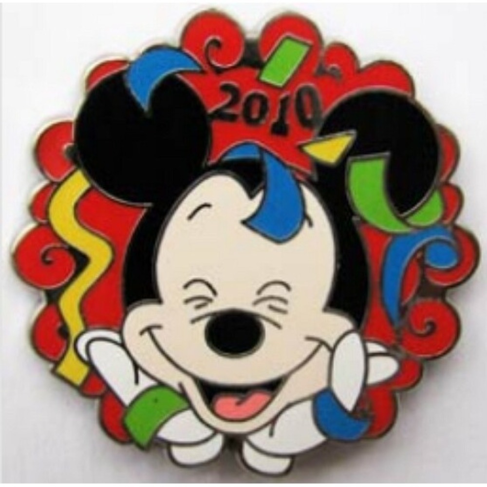 Disney Pin Mickey Mouse Confetti WDW Happy New Year 2010 LE 500 74368